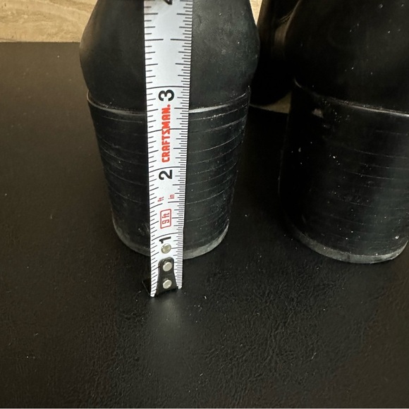 Sam Edelman Justin Black Leather Block Heeled Ankle Pull On Booties Boots 9.5 - Picture 4 of 11